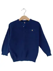 Vorschaubild 1 von Kinder Pullover Rippstrick Langarm Blau Gr. 104 Baumwolle