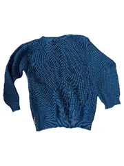 Vorschaubild 2 von Kinder Pullover Rippstrick Langarm Blau Gr. 104 Baumwolle