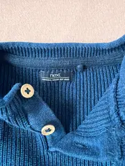 Vorschaubild 5 von Kinder Pullover Rippstrick Langarm Blau Gr. 104 Baumwolle