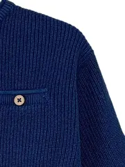 Vorschaubild 4 von Kinder Pullover Rippstrick Langarm Blau Gr. 104 Baumwolle