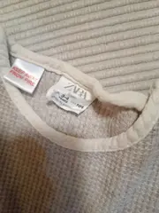 Vorschaubild 2 von Baby Mädchen Kleid Gr. 104 Beige Gestreift Rüschen Baumwolle
