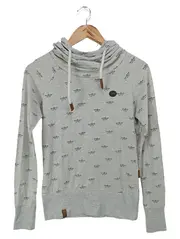 Vorschaubild 1 von Damen Sweatshirt Grau 36/S Casual Hoodie Papierboote Muster