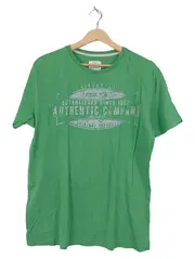 Vorschaubild 1 von Herren T-Shirt Gr. M Grün Authentic Company Print Baumwolle
