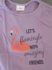 Vorschaubild 2 von Kinder T-Shirt Mädchen Kurzarm Lila Tiermotiv Glitzer Gr. 98