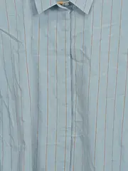 Vorschaubild 5 von Damen Bluse Gr. 40 Hellblau Gestreift Langarm Viskose