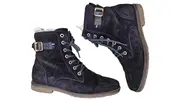 Vorschaubild 2 von Damen Stiefelette Wildleder Blau Gr. 37 Schnürung Reißverschluss