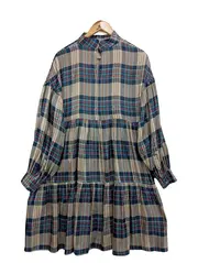 Vorschaubild 2 von Blusenkleid Damen 34/XS Kariert Mehrfarbig Vintage Preppy