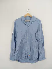 Vorschaubild 2 von Herren Freizeithemd Blau Gr. 50/L Baumwolle Casual