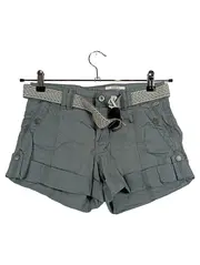 Vorschaubild 1 von Damen Shorts Cargo Gr. 32/40 Grau Baumwolle mit Gürtel