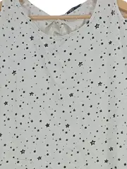 Vorschaubild 2 von EDC Damen T-Shirt Weiß Sterne Casual Cut-Outs Gr. 34/XS