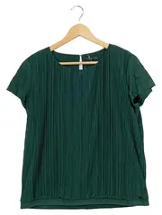 Vorschaubild 1 von Damen T-Shirt Gr. 38/M Grün Modern Plissee Kurzarm