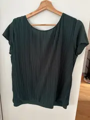 Vorschaubild 2 von Damen T-Shirt Gr. 38/M Grün Modern Plissee Kurzarm