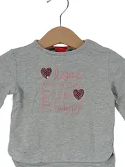 Vorschaubild 2 von Langarmshirt Mädchen Gr. 68 Grau Casual Herz Pailletten