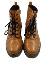 Vorschaubild 2 von Damen Schnürstiefelette Lackleder-Optik Braun Gr. 39