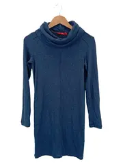 Vorschaubild 1 von Damen Freizeitkleid Blau Gr. 34/XS Rollkragen Langarm