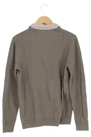 Vorschaubild 2 von Herren Pullover Grau M Baumwolle Casual Preppy Langarm