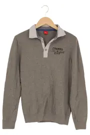 Vorschaubild 1 von Herren Pullover Grau M Baumwolle Casual Preppy Langarm