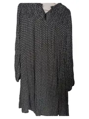 Vorschaubild 2 von Freizeitkleid Blumenmuster Rüschen Viskose Schwarz Gr. 38