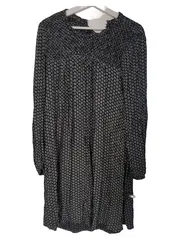 Vorschaubild 1 von Freizeitkleid Blumenmuster Rüschen Viskose Schwarz Gr. 38