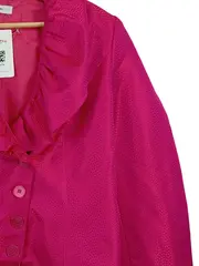 Vorschaubild 2 von Cassani Damen Bluse Langarm Elegant Pink Strukturmuster Gr. 40 L