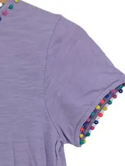 Vorschaubild 3 von Kinder T-Shirt Mädchen Lila Gr. 152 Farbenfroh Bunte Applikationen