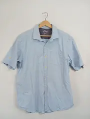 Vorschaubild 5 von Herren Kurzarm Hemd Blau Casual XL Baumwolle