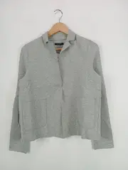 Vorschaubild 2 von Damen Strickjacke Blazer Grau Gr. 36/S Casual Baumwolle