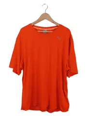 Vorschaubild 1 von Herren Sport T-Shirt Orange Gr. 54/XXL Kurzarm Logo Print Polyester