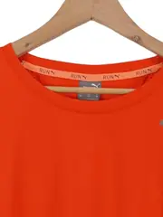 Vorschaubild 2 von Herren Sport T-Shirt Orange Gr. 54/XXL Kurzarm Logo Print Polyester