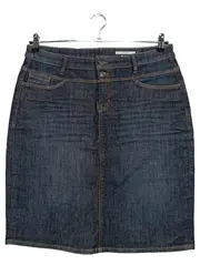 Vorschaubild 1 von Damen Jeansrock Gr. 40 Dunkelblau Midi Baumwolle