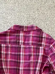 Vorschaubild 3 von Damen Hemdbluse kariert Pink Gr. 38/M Casual Langarm