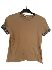Vorschaubild 1 von Damen T-Shirt Gr. 38/M Braun Casual Rüschenärmel