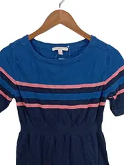 Vorschaubild 2 von T-Shirt Kleid Damen Blau Gestreift Baumwolle Gr. S Freizeitkleid