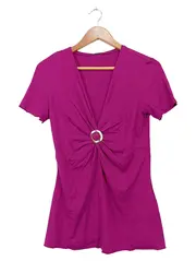 Vorschaubild 1 von Damen T-Shirt Gr. 36 S Pink Feminin Oberteil Freizeit