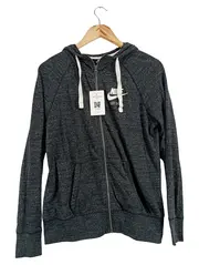 Vorschaubild 1 von Damen Sweatjacke Kapuzenjacke Grau Meliert Sportlich Gr. 38/M Logo