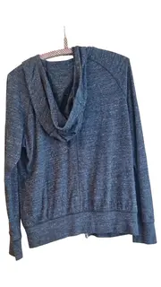 Vorschaubild 2 von Damen Sweatjacke Kapuzenjacke Grau Meliert Sportlich Gr. 38/M Logo