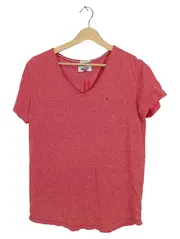 Vorschaubild 1 von Damen T-Shirt Gr. M Rot Casual Meliert V-Ausschnitt
