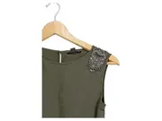 Vorschaubild 2 von Damen festliches Kleid Gr. 34 Oliv Elegant mit Perlenbesatz