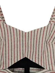Vorschaubild 2 von Trafaluc Damen Top Body Gr. 38/M Beige Gestreift Cut-Out