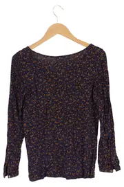 Vorschaubild 2 von Damen Bluse 34/XS Blau Blumenmuster Viskose Langarm Casual