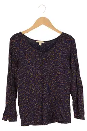 Vorschaubild 1 von Damen Bluse 34/XS Blau Blumenmuster Viskose Langarm Casual