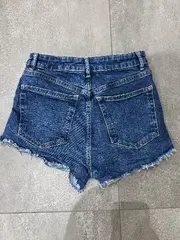Vorschaubild 2 von Jeans Shorts Damen Hotpants Destroyed Saum Blau Gr. 34 XS