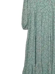 Vorschaubild 3 von Damen Sommerkleid Gr. 34 Grün Blumenmuster Maxikleid Casual Romantisch