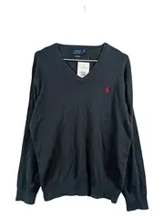 Vorschaubild 1 von Herren V-Ausschnitt Pullover Pima Cotton Gr. M Schwarz