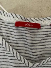 Vorschaubild 3 von Damen T-Shirt Gr. 34 XS gestreift mit Stickerei weiß