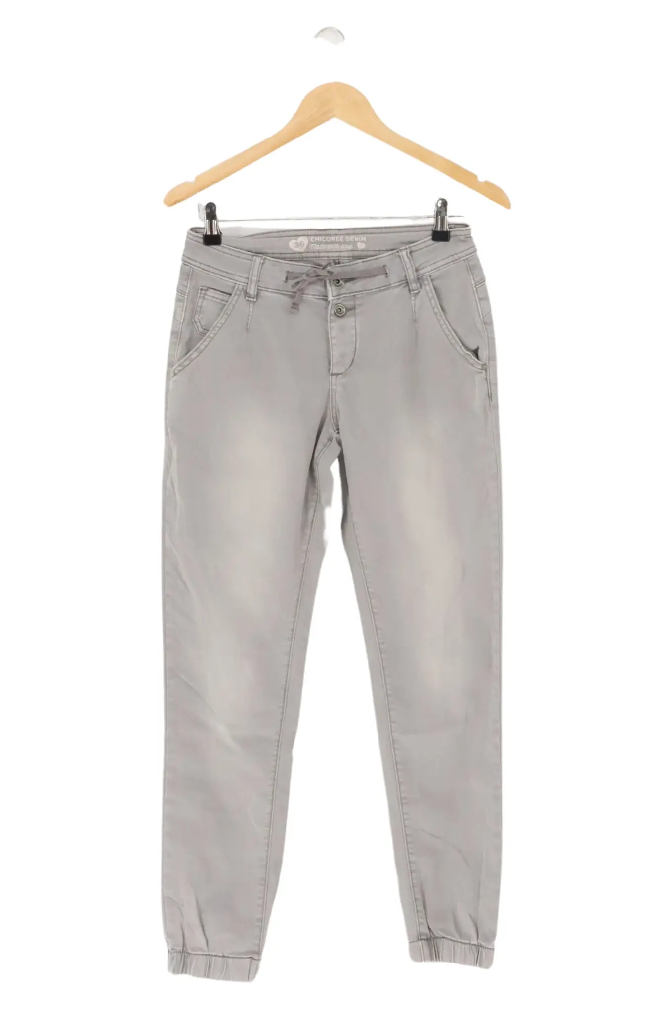CHICORÉE Damen Jogginghose Gr. 38/M Grau Casual Baumwolle