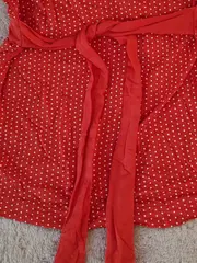 Vorschaubild 6 von Damen Bluse Gr. 40 Rot mit Punkten Casual Viskose Kurzarm
