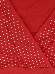 Vorschaubild 4 von Damen Bluse Gr. 40 Rot mit Punkten Casual Viskose Kurzarm