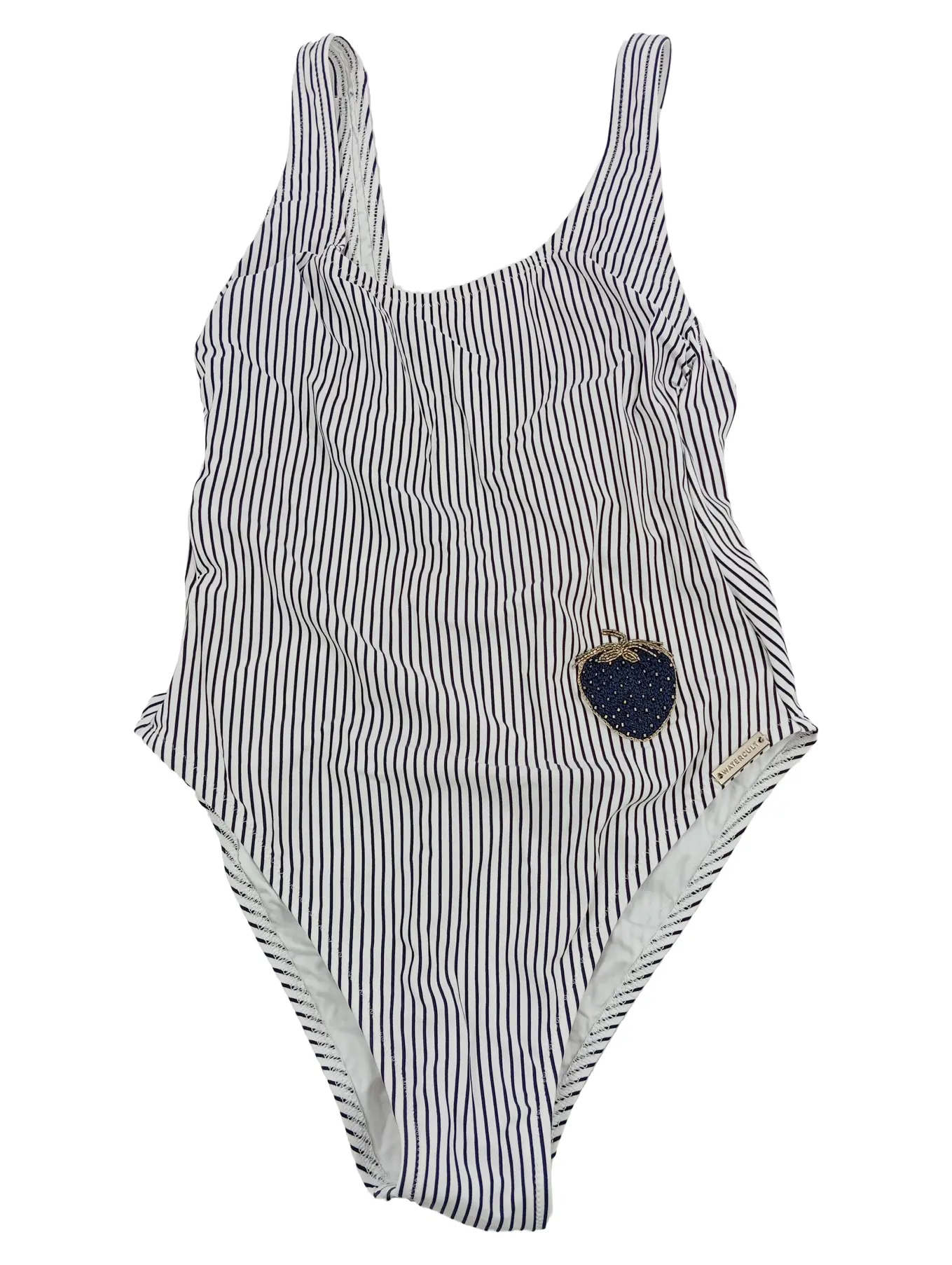 WATERCULT Badeanzug Damen Gr. 38 Blau Gestreift Maritim Applikation