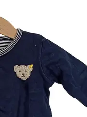 Vorschaubild 3 von Baby Langarmshirt Gr. 56 Blau Teddybär Baumwolle Kinder Shirt